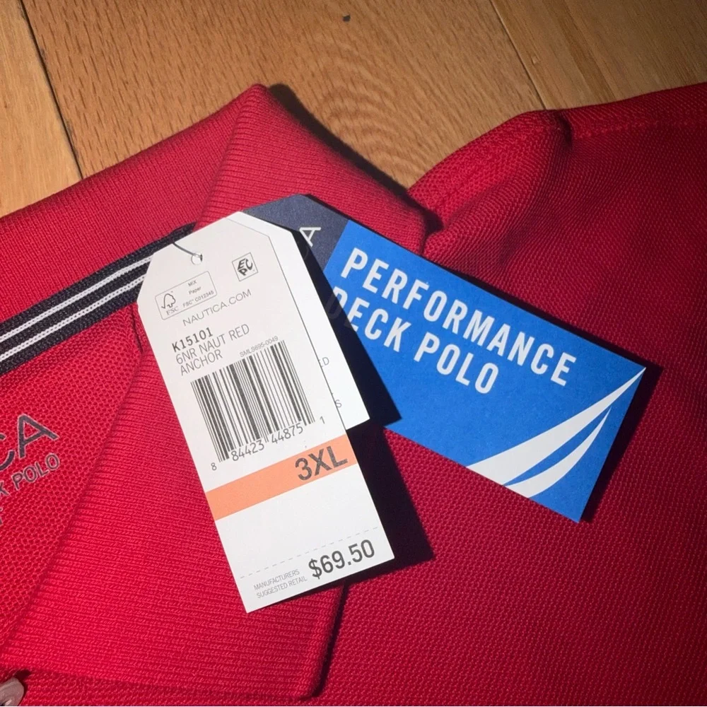 Nautica | Men's Classic-Fit Performance Deck Polo shirt in red Size 3XL - Picture 3 of 13